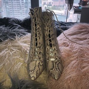 Lola Shoetique Shoes - 💕BRAND NEW💕 Snake skin lace up heels Lola Shoetique Shoes - 💕BRAND NEW💕 Snake skin lace up heels